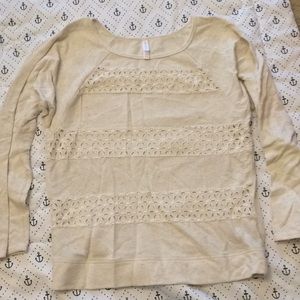 Cream eyelet detail sweater Medium